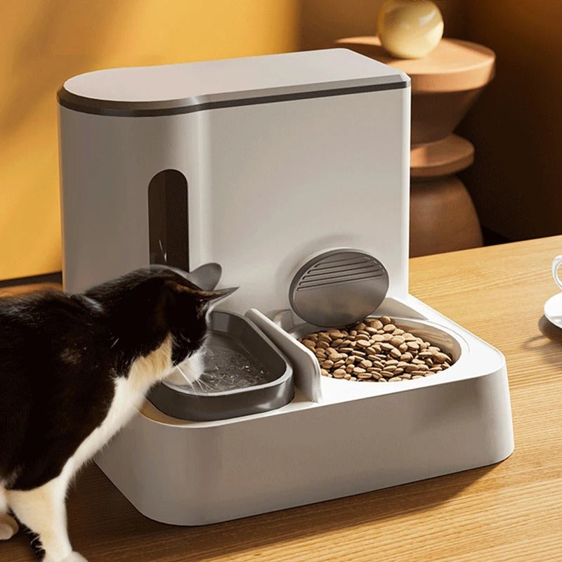 Cat Automatic Pet Feeder  Automatic water dispenser Integrated Double Bowl Drinking Pet