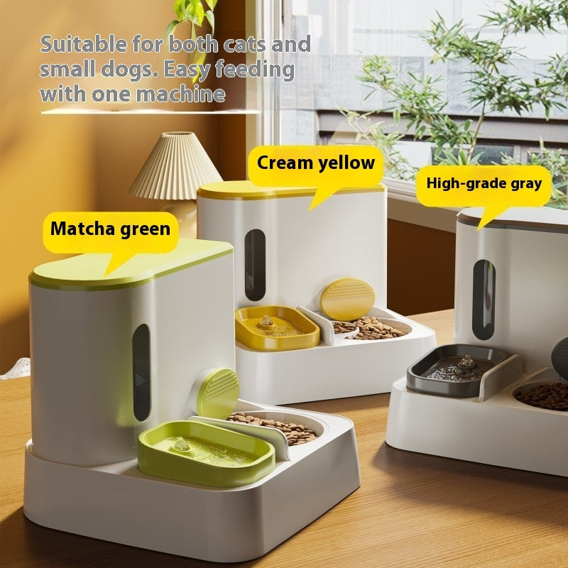 Cat Automatic Pet Feeder  Automatic water dispenser Integrated Double Bowl Drinking Pet