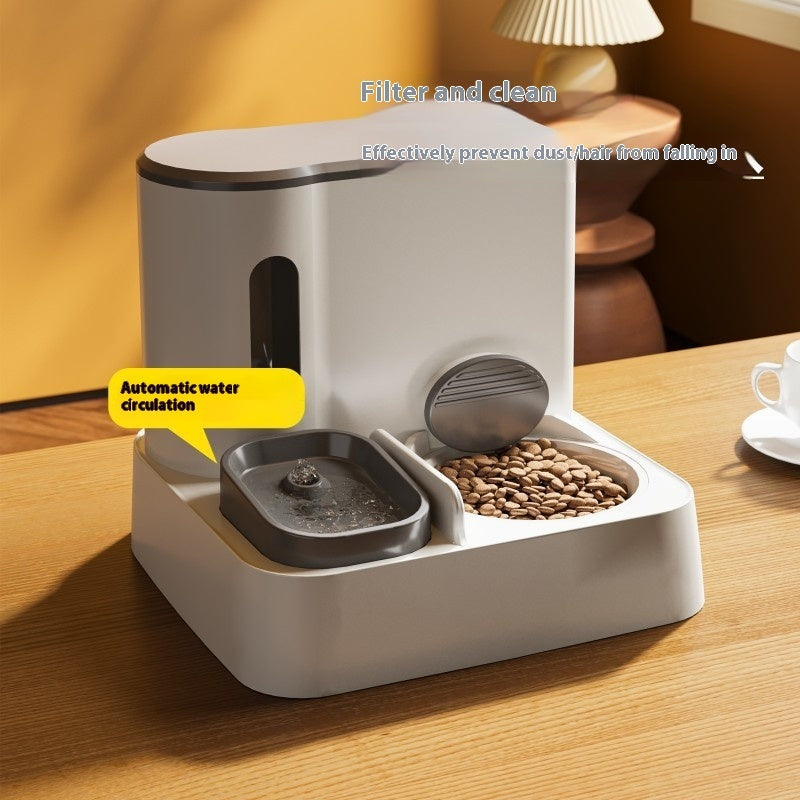 Cat Automatic Pet Feeder  Automatic water dispenser Integrated Double Bowl Drinking Pet
