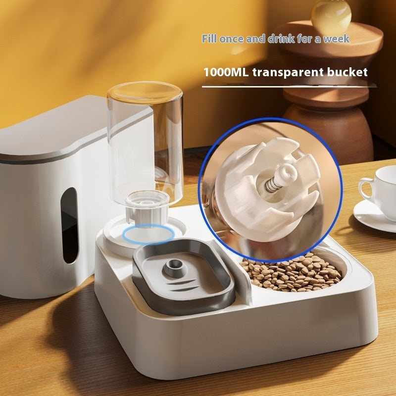 Cat Automatic Pet Feeder  Automatic water dispenser Integrated Double Bowl Drinking Pet
